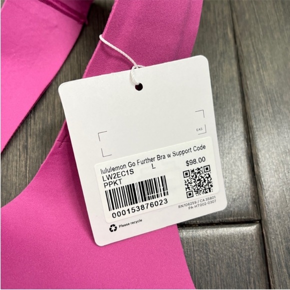 Lululemon NWT Go Further Bra with Support Code Technology Pow Pink Tone - Picture 6 of 10
